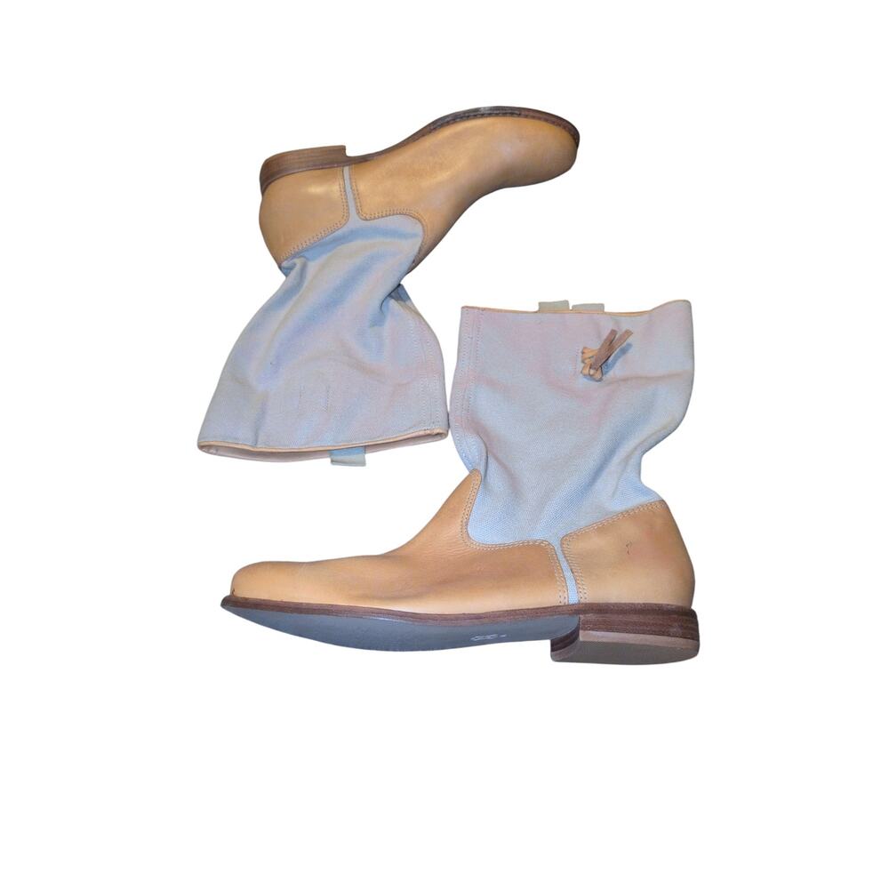 Matisse Festival Slouchy Boots Camel Leather & Canvas Women’s Size 9 - Picture 2 of 4